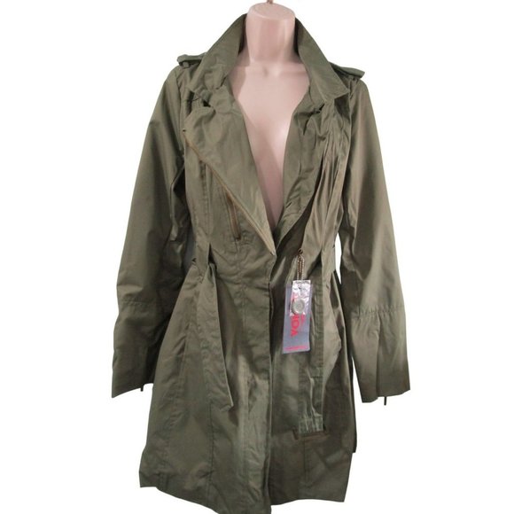 Yoki Collection Outerwear Military Flight Suite Inspired Trench Coat Ladies L - Picture 4 of 16